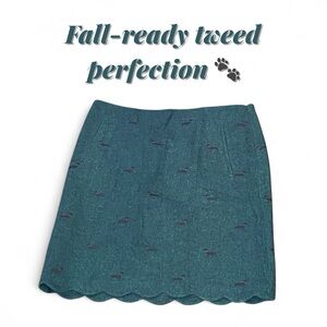 Talbots Wool Blend Dachshund Skirt Size 12 | Scallop Hem Tweed Pencil Skirt 🐾